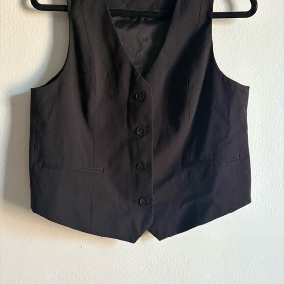 Zara Sz Z Black Classic Elegant Minimalist Vest - Picture 3 of 8